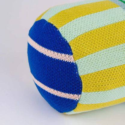 Rainbow Pattern Knit Bolster Throw Pillow