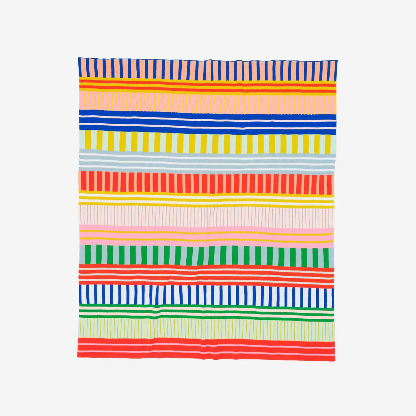 Rainbow Stripe Pattern Multicolor 50" x 60" Knit Throw Blanket