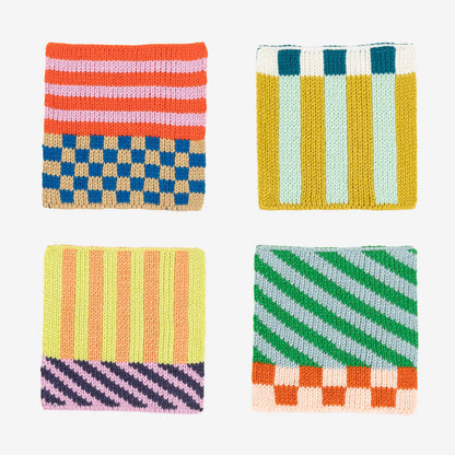 Pattern Patch Knit Coasters (Set of 4)