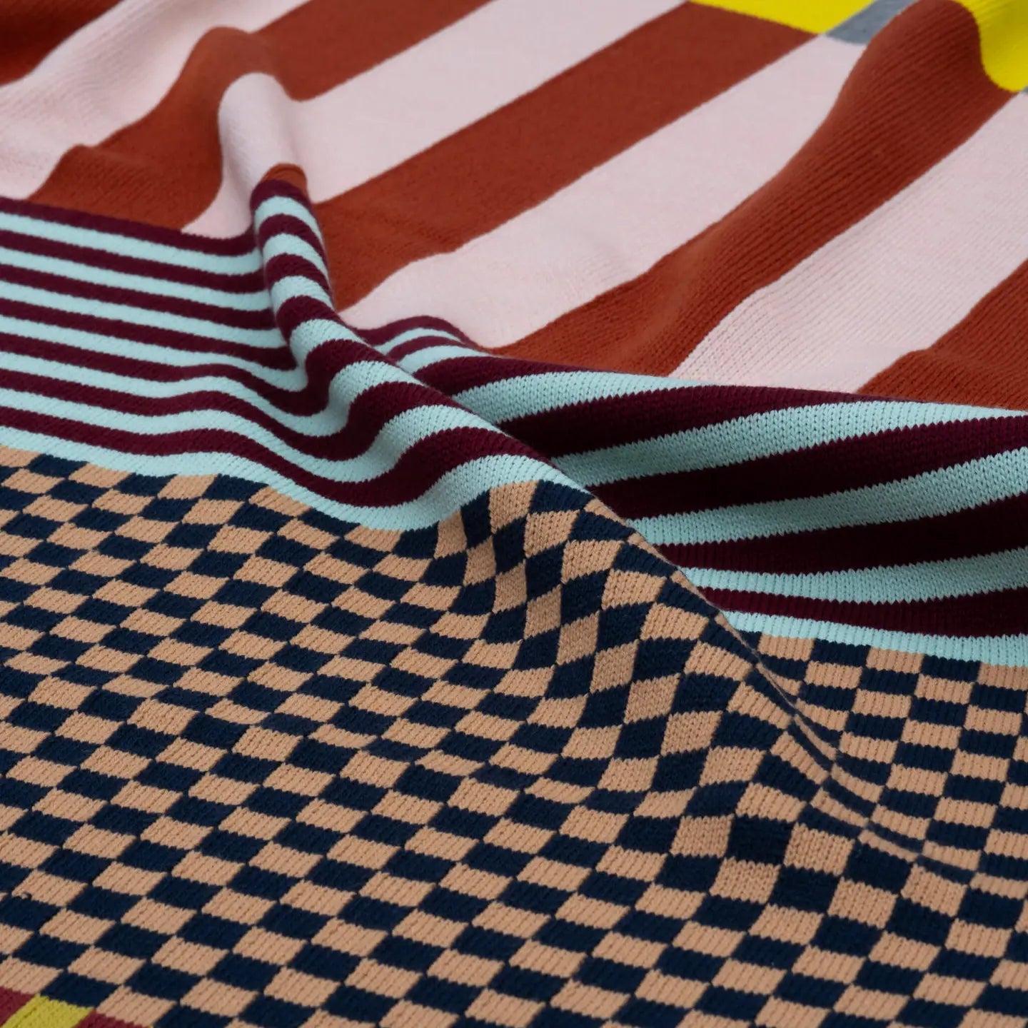 Desert Patchwork Patch Multicolor 50" x 60" Knit Throw Blanket