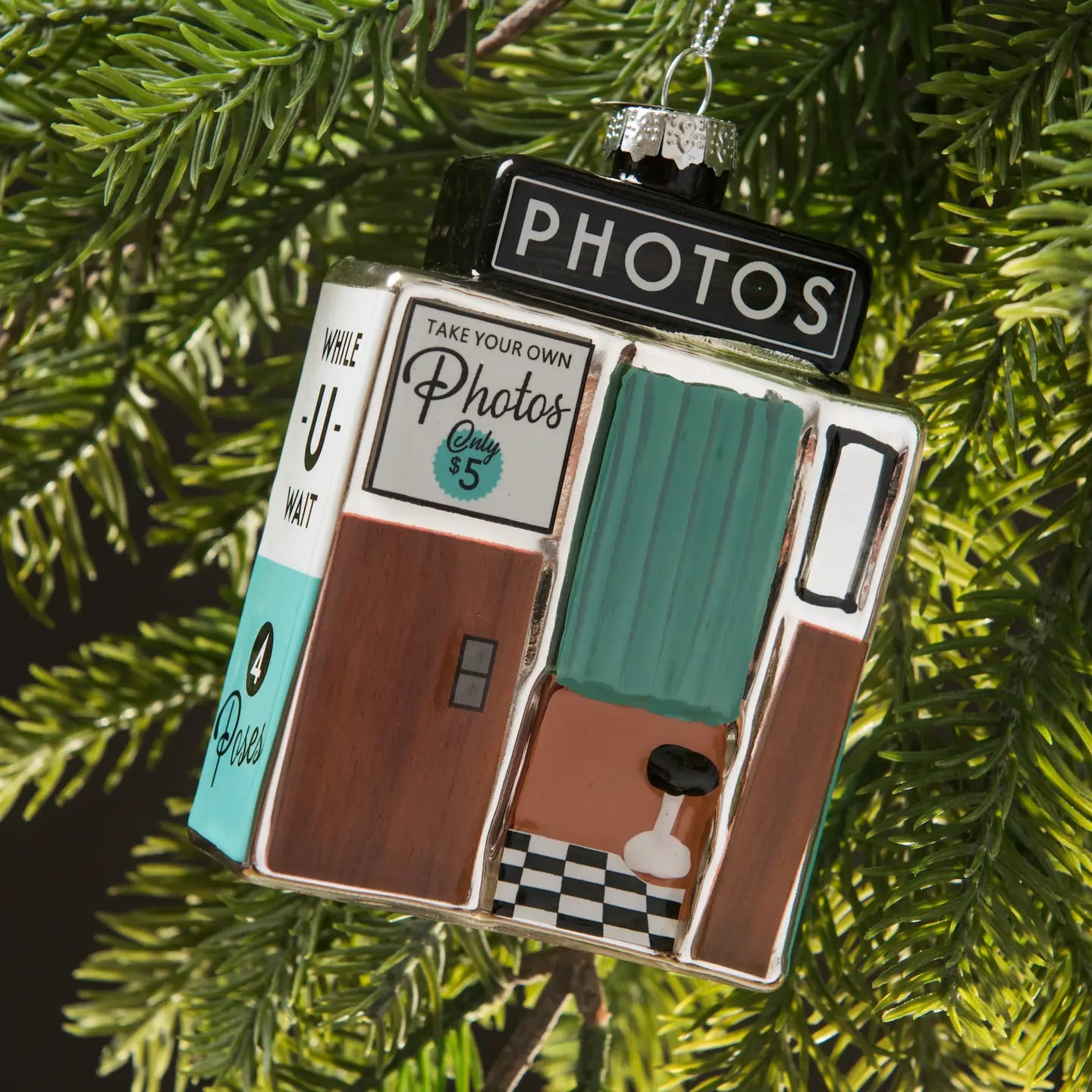 Photo Booth Handblown Glass Holiday Ornament