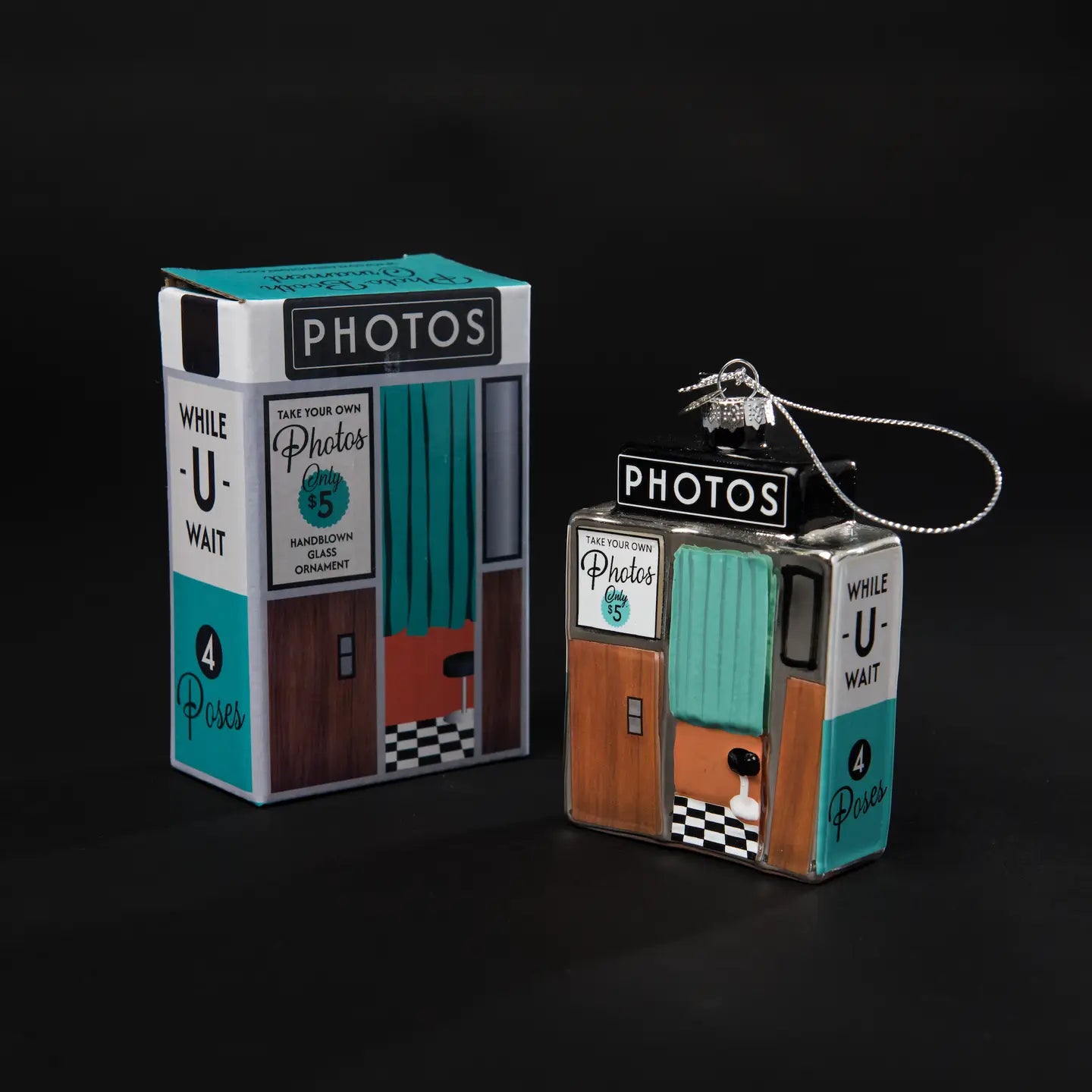 Photo Booth Handblown Glass Holiday Ornament