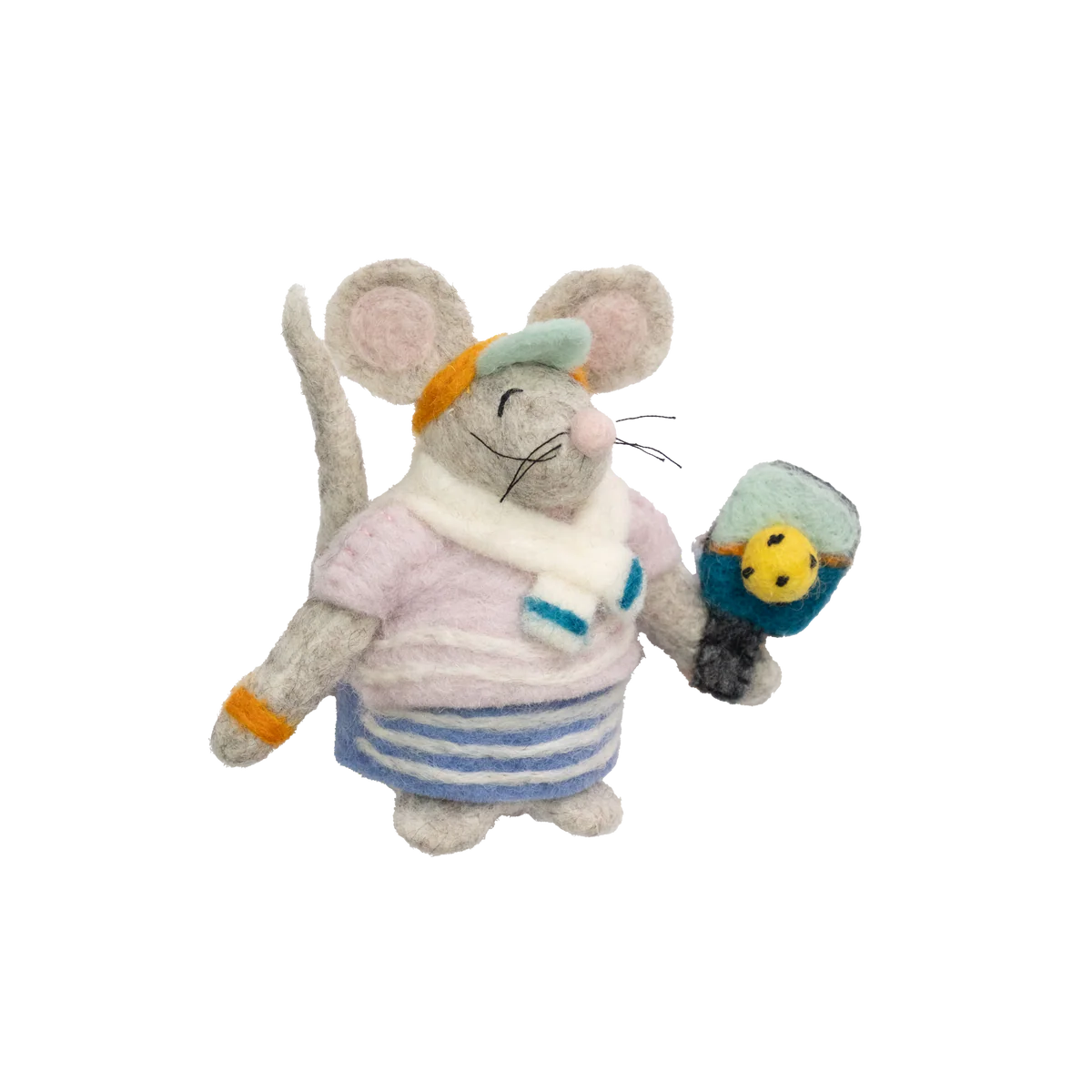 Pickleball Mouse Felt Holiday Ornament