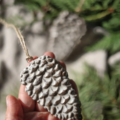 Pinecone Stoneware Ceramic Ornament