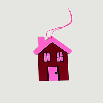 House Hand Painted Wood Ornament