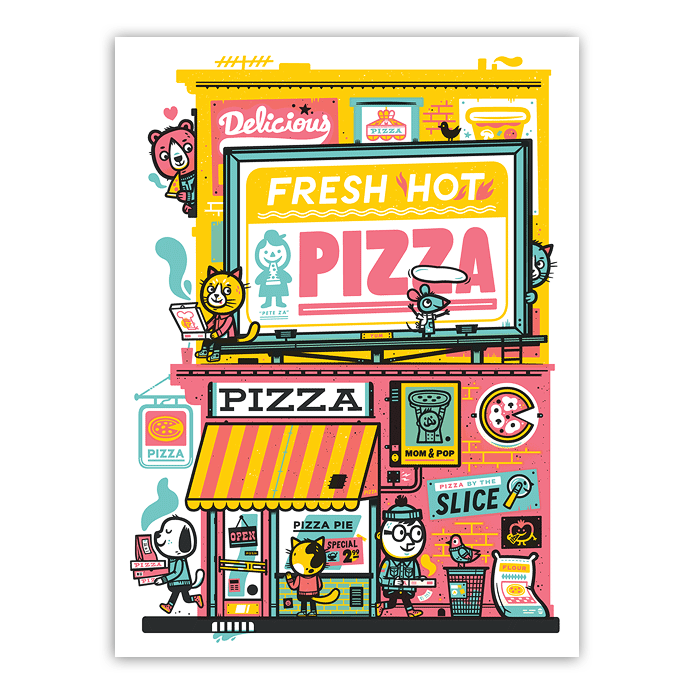 Pizza Pie 18" x 24" Screen Print