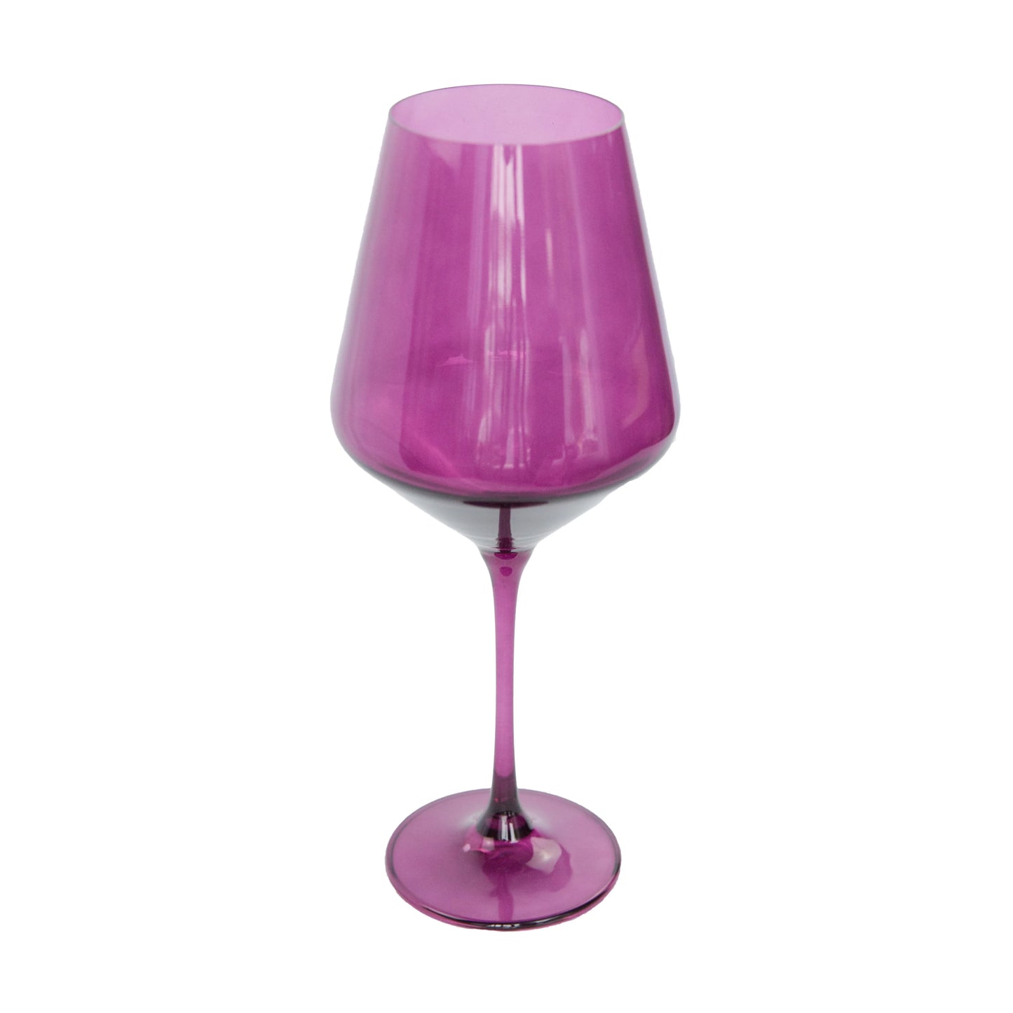 Handblown Colored Plum Dark Purple Wine Glass