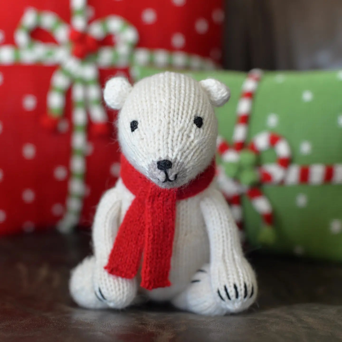 Polar Bear Knit Kids Stuffed Toy
