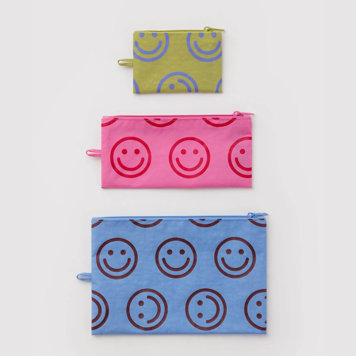 Heavyweight Nylon Flat Zip Pouches (Set of 3)