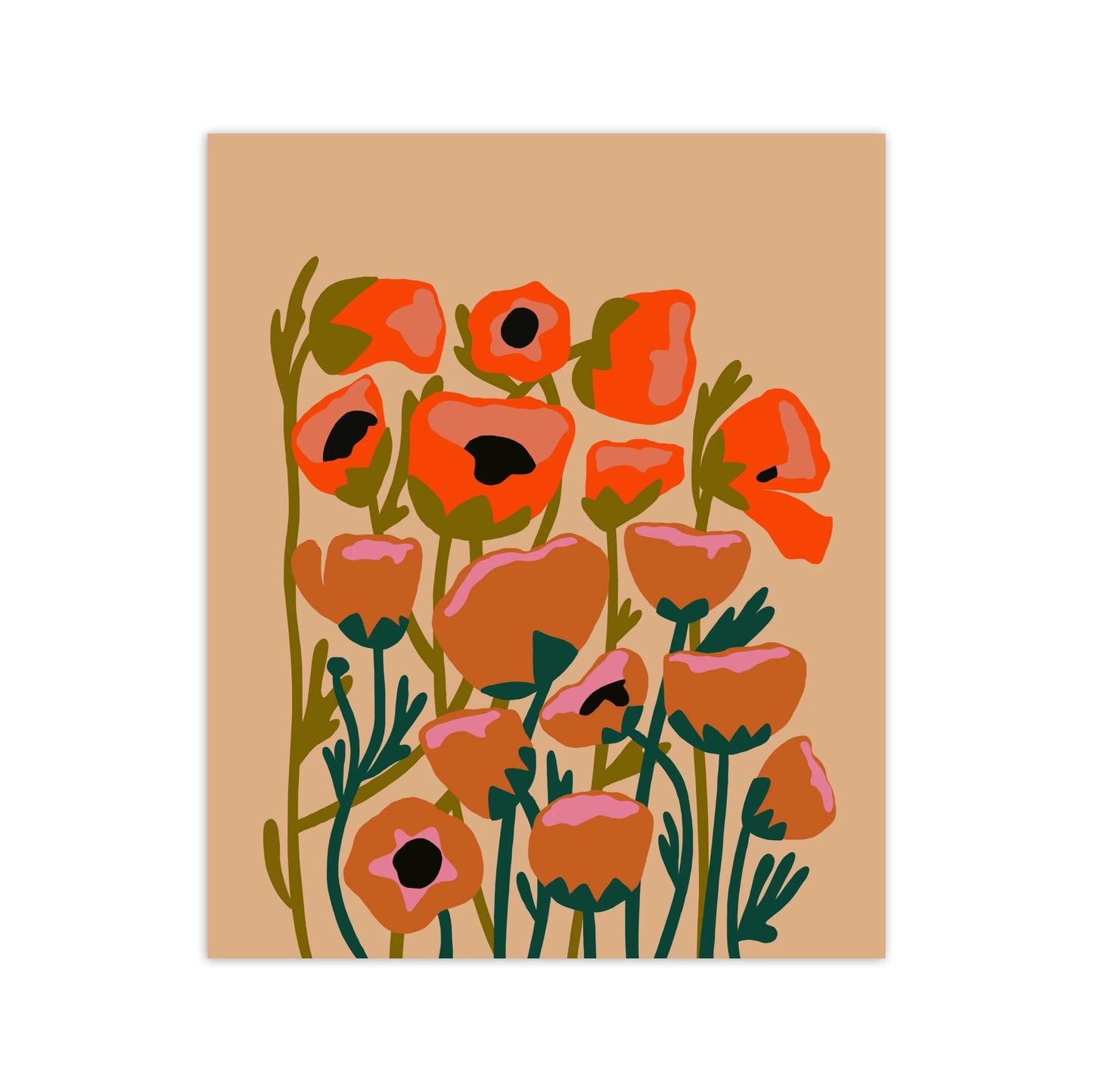 Poppy Blobs 8" x 10" Art Print