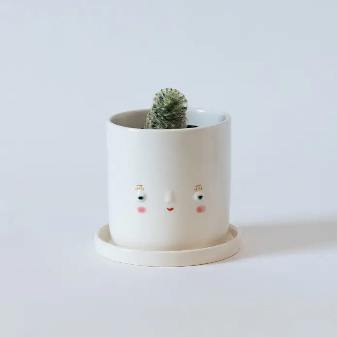 Face 4" Ceramic Planter