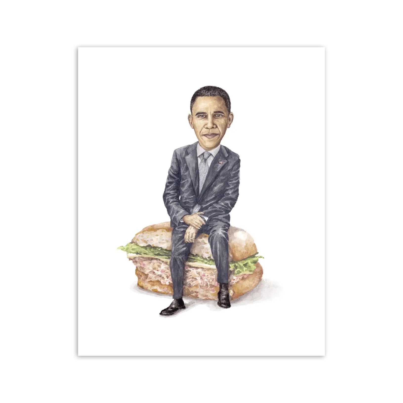 President Barack Obama On A Tuna Sandwich 8 X 10 Archival Print president-barack-obama-on-a-tuna-sandwich-8-x-10-archival-print