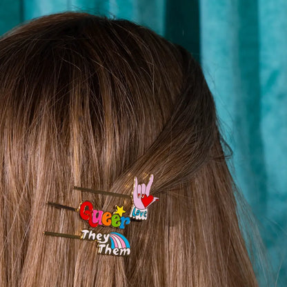 They Them Pronouns Hair Pin
