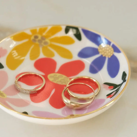 Primary Blooms Ceramic Trinket Dish