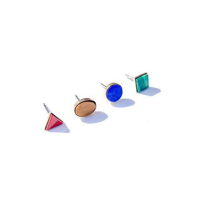 Primary Shapes Stud Earrings (Set of 4)