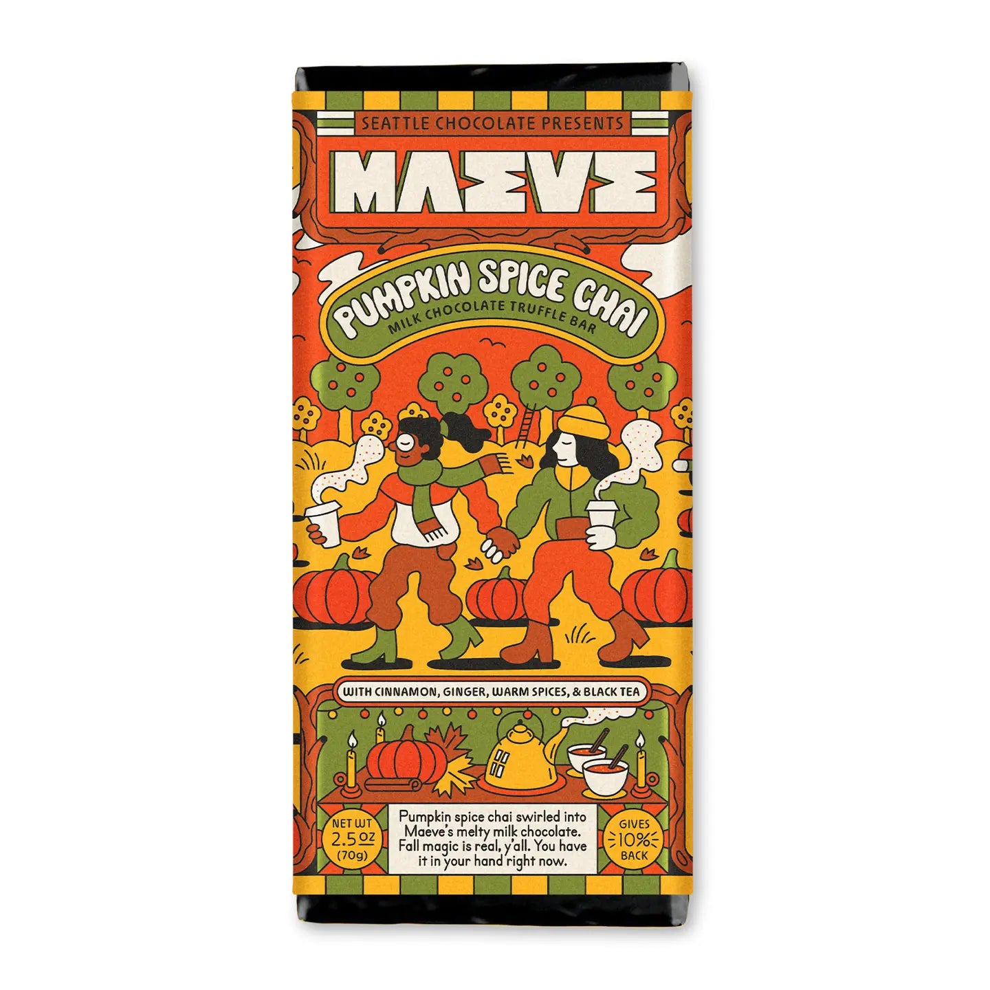 Pumpkin Spice Chai Milk Chocolate Truffle Bar