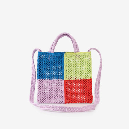 Quattro Raffia Mini Tote Bag