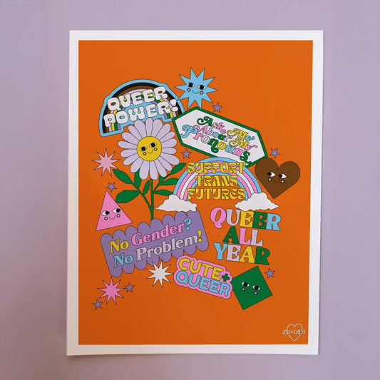Queer Power Patch Party 11" x 14" Archival Print
