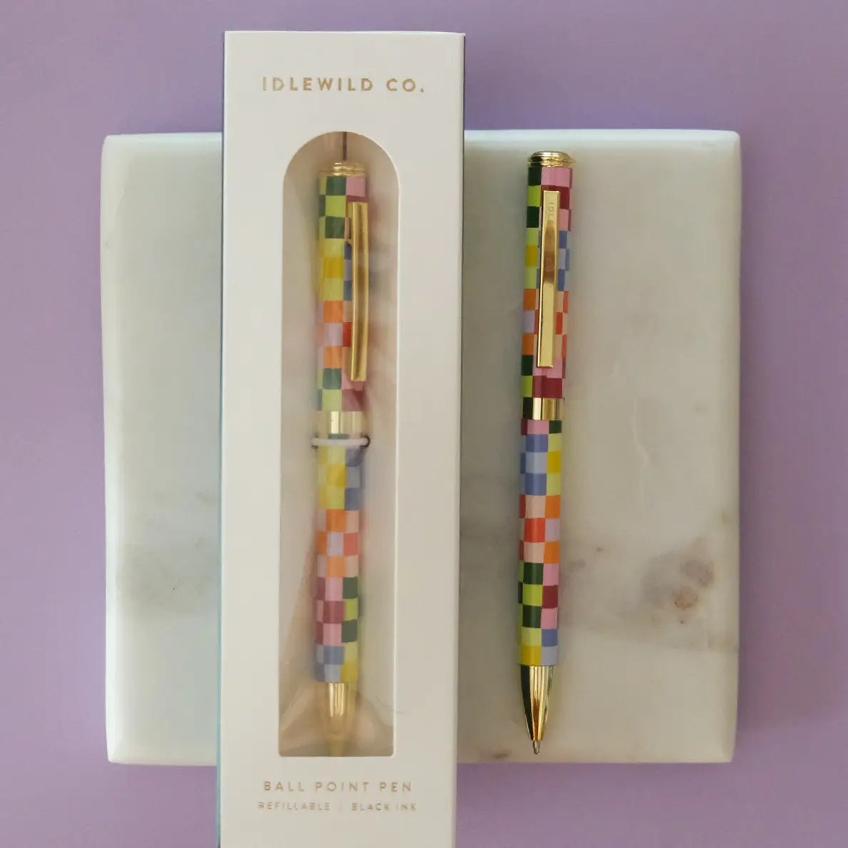 Rainbow Checkered Luxe Ballpoint Pen