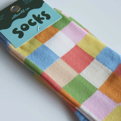 Rainbow Check Women's Crew Socks