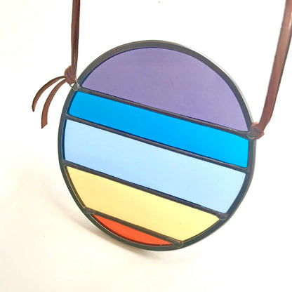 Stained glass rainbow spectrum circle ornament