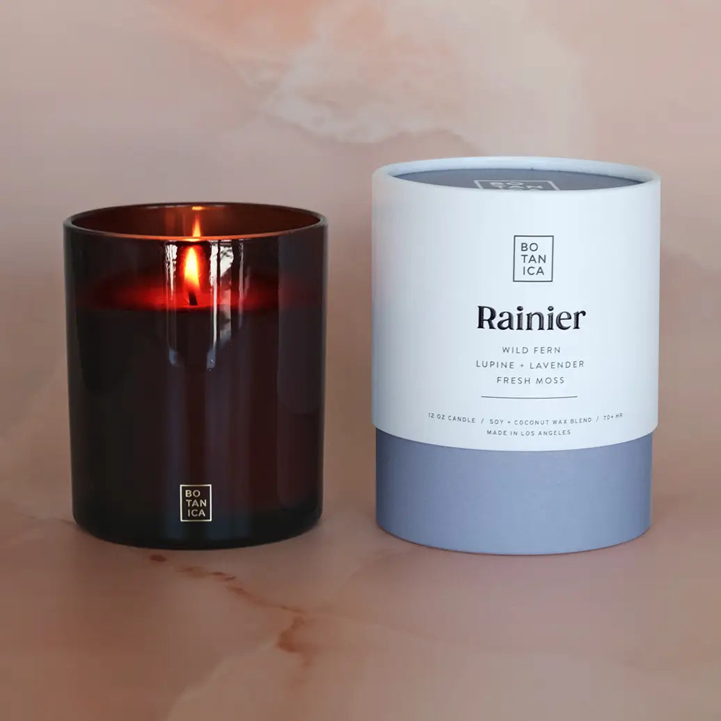Rainier Fern, Lavender, & Moss Soy Wax Glass Candle