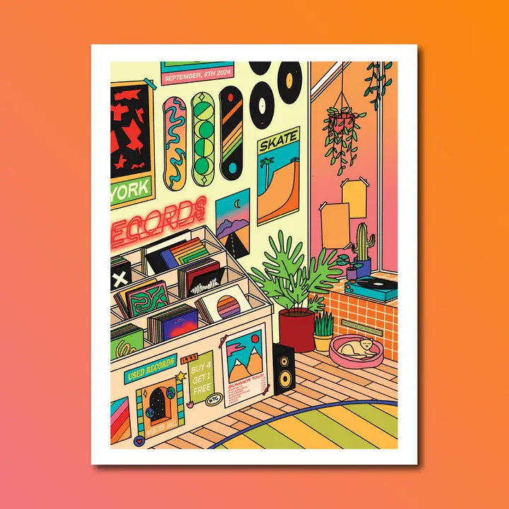 Record Room 8" x 10" Giclee Print