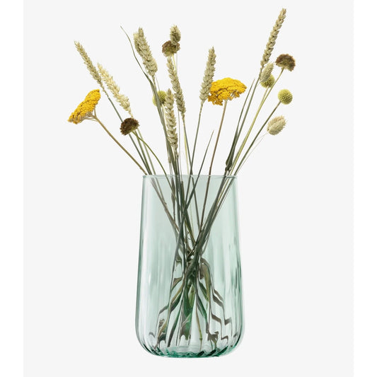 Recycled Ribbed Glass Vase
