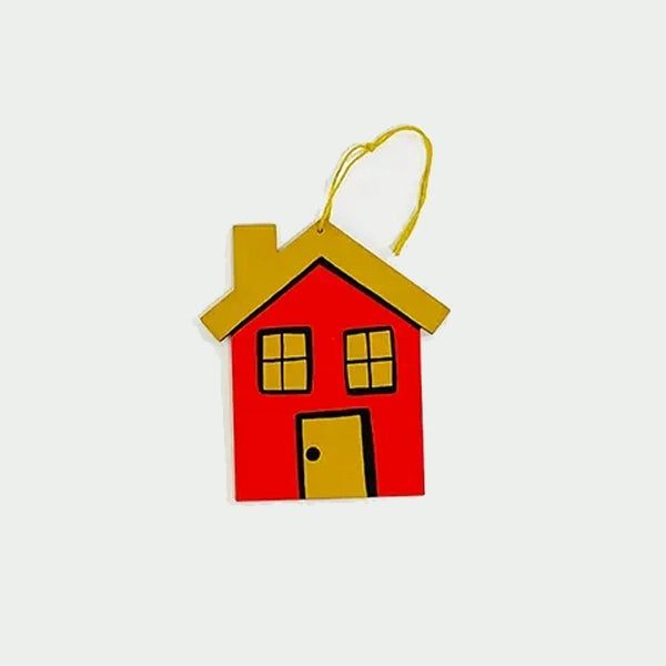House Hand Painted Wood Ornament