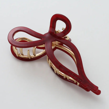 Tied Ribbon Bow 4.5" Metal Hair Clip