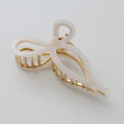 Tied Ribbon Bow 4.5" Metal Hair Clip