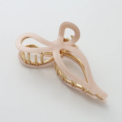 Valentine's Ribbon Bow 4.5" Metal Hair Clip