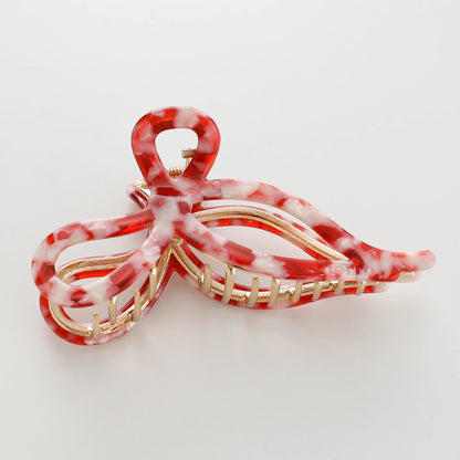 Valentine's Ribbon Bow 4.5" Metal Hair Clip