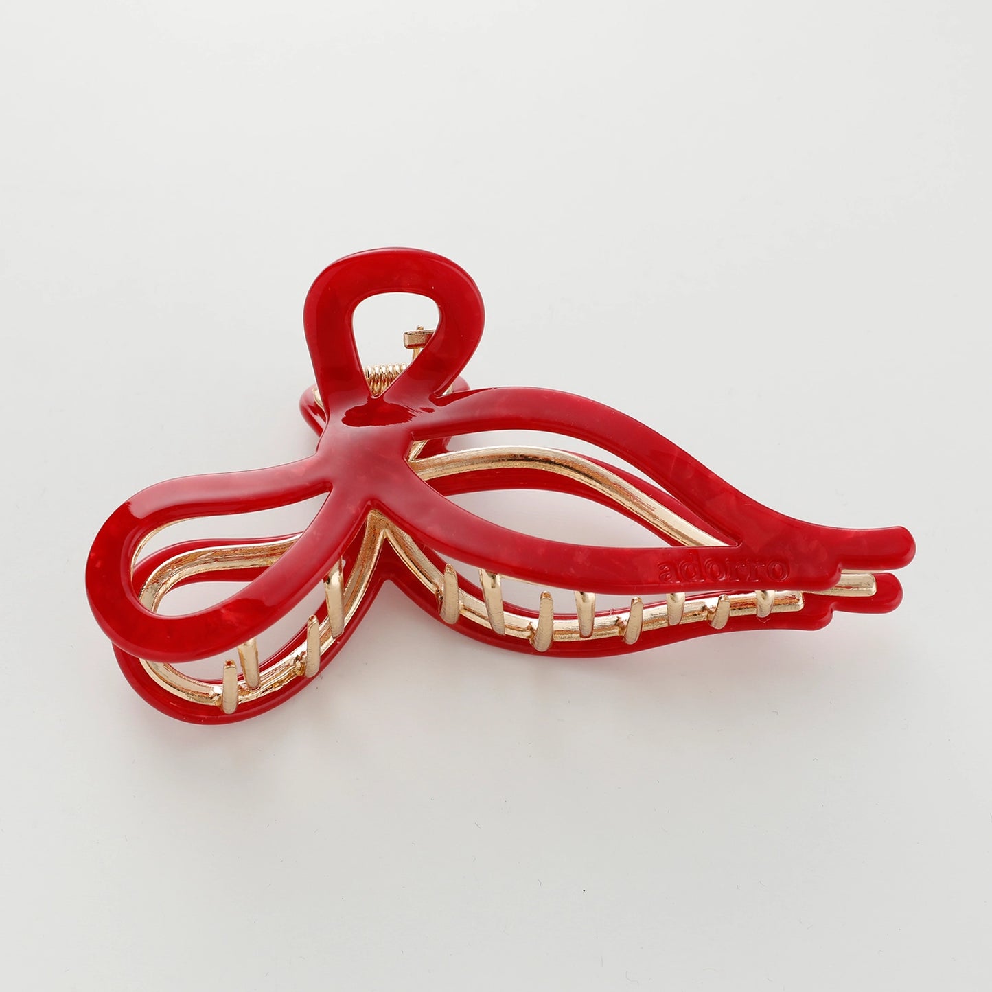 Valentine's Ribbon Bow 4.5" Metal Hair Clip