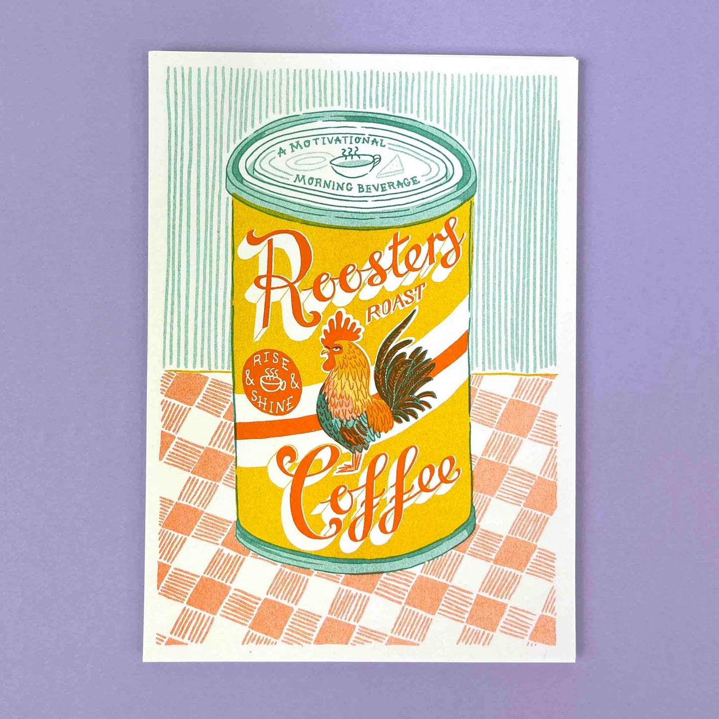 Rooster's Roast Coffee Can 5.75" x 8.25" Risograph Print