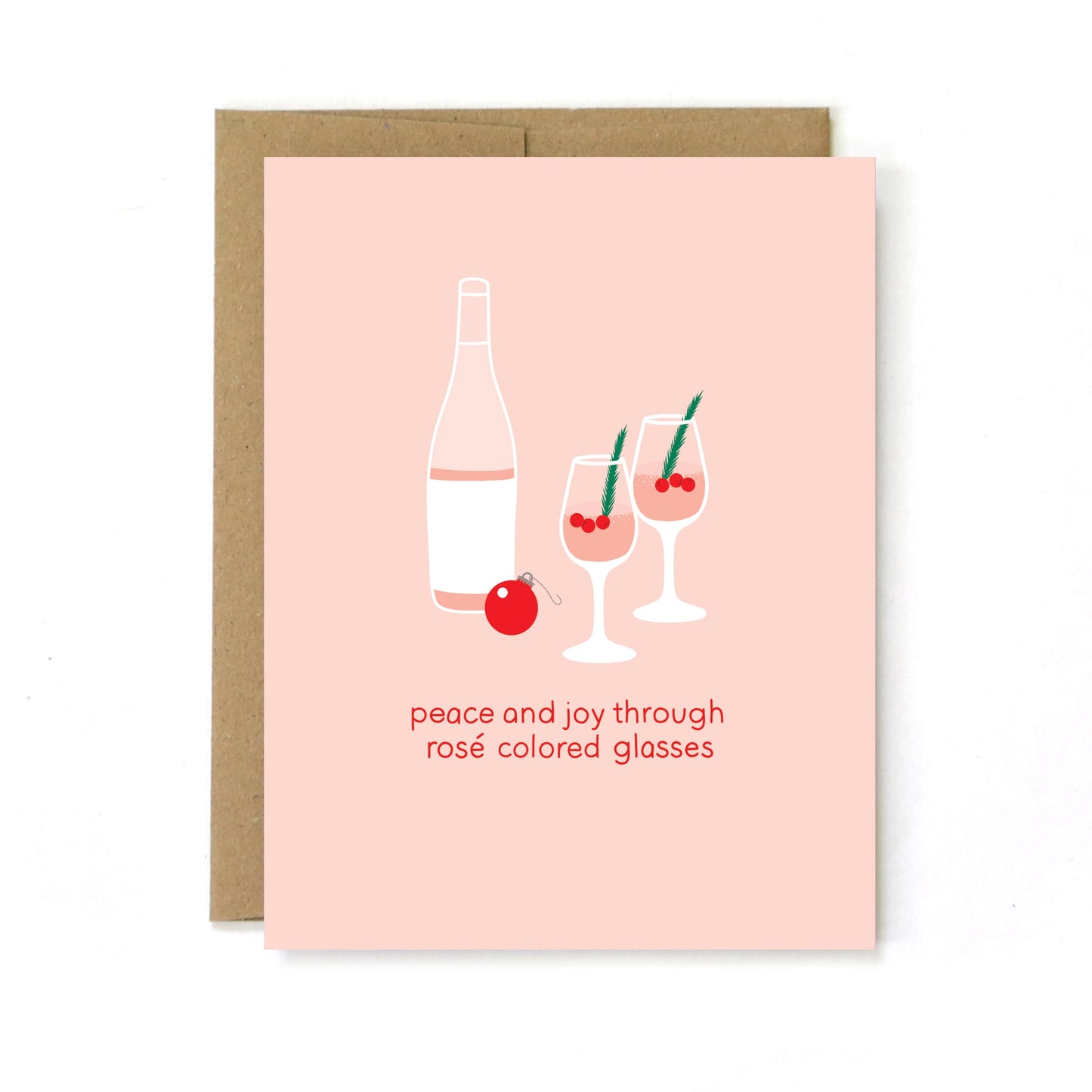 Rosé Colored Glasses Funny Holiday Card