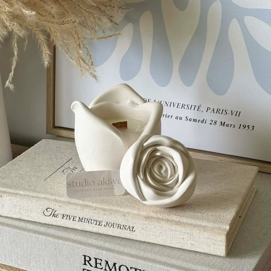 Rosebud Shaped Ylang Ylang Currant Scented Candle