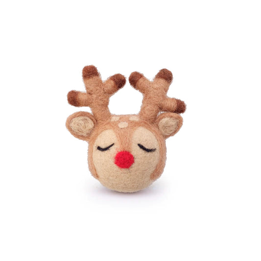 Holiday Rudolph the Reindeer Felt Cat Toy