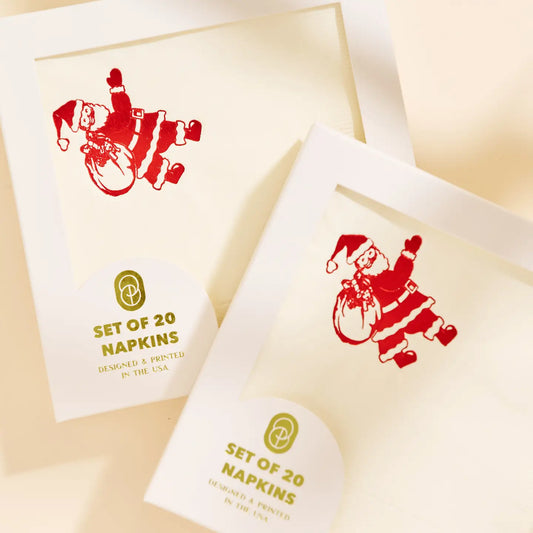 Holly Jolly Santa Holiday Cocktail Party Napkins (Pack of 20)