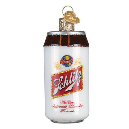 Schlitz Beer Can Glass Ornament