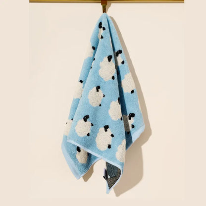 Sheep Patterned Terry Cloth Hand Towel