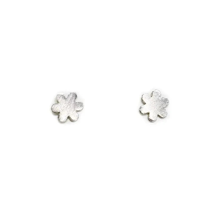 Silver Mini Flower Stud Earrings