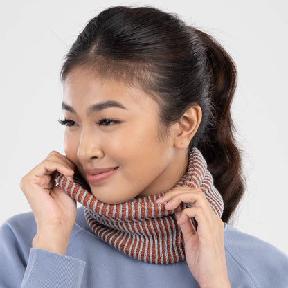 Simple Grid Knit Snood Neck Warmer