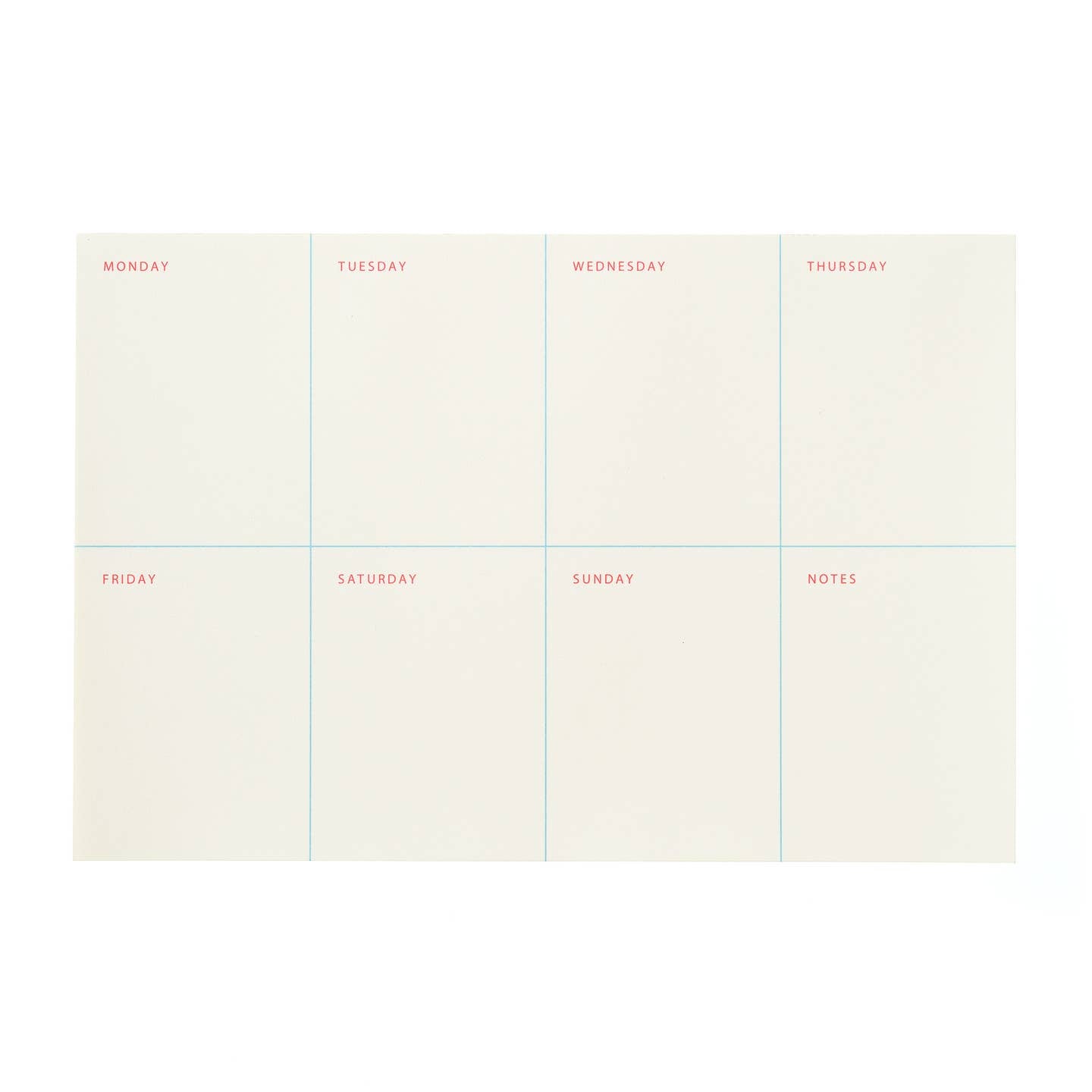 Simple Weekly Planner 9” x 6" Notepad