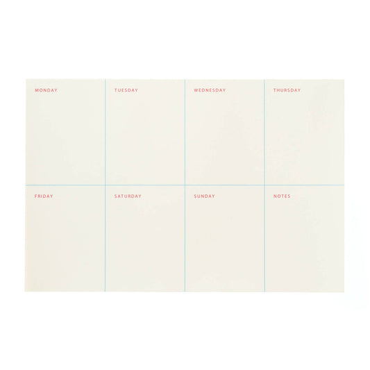 Simple Weekly Planner 9” x 6" Notepad