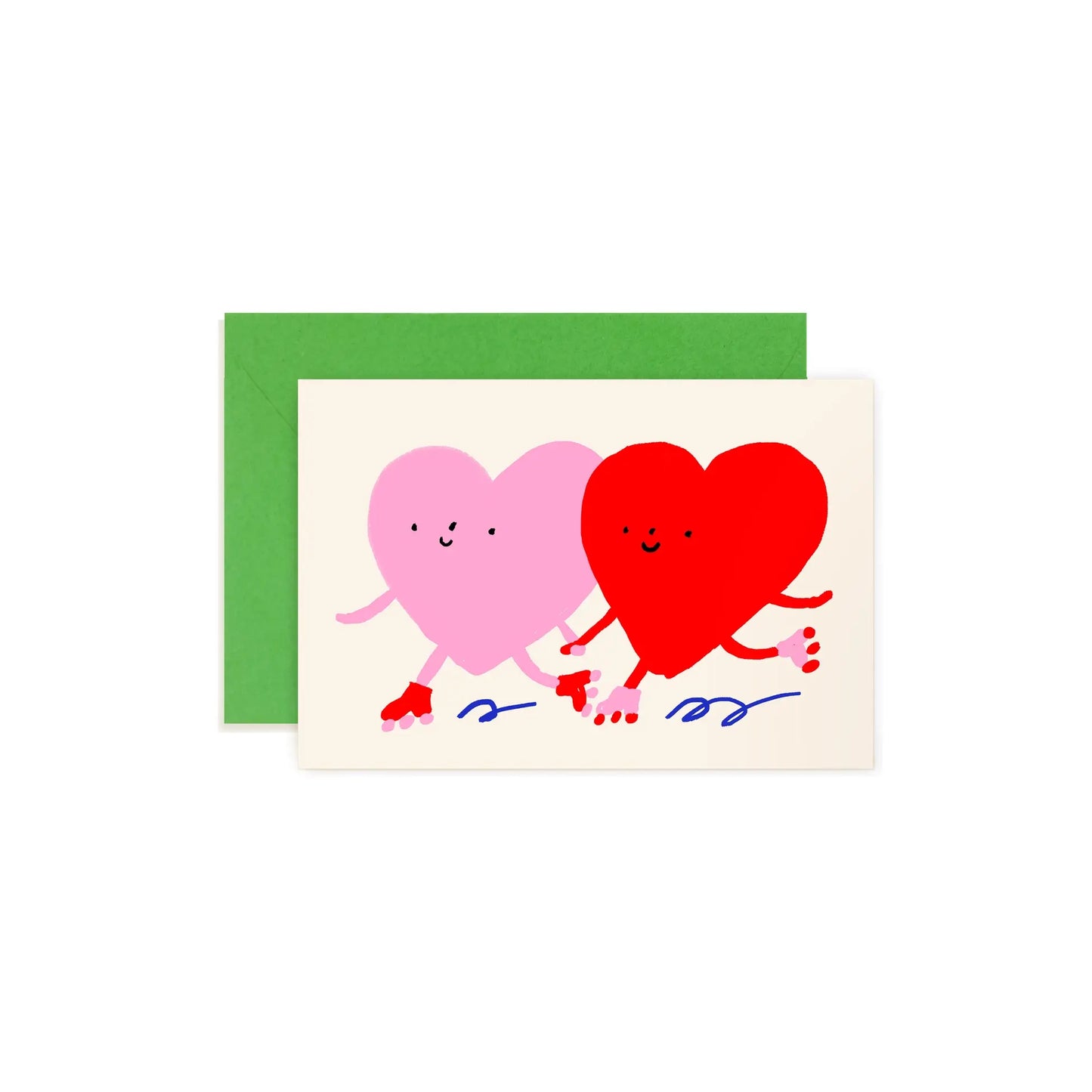 Skating Heart Pals Mini Enclosure Note Card