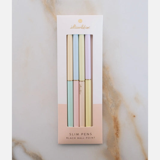 Slim Duo-Tone Light Pastel Ball Point Pens (Set of 4)