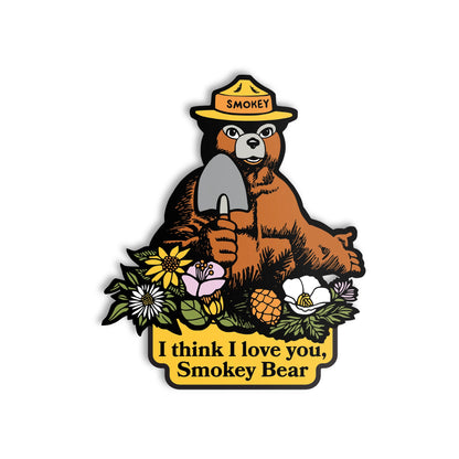I Think I Love You Smokey Bear Sticker