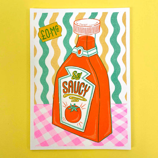 So Saucy! 5.75" x 8.25" Risograph Print