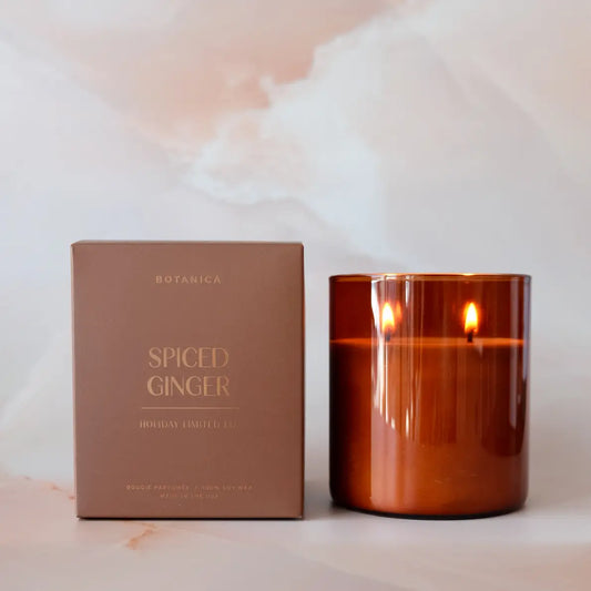 Holiday Spiced Ginger Glass Double Wick Candle